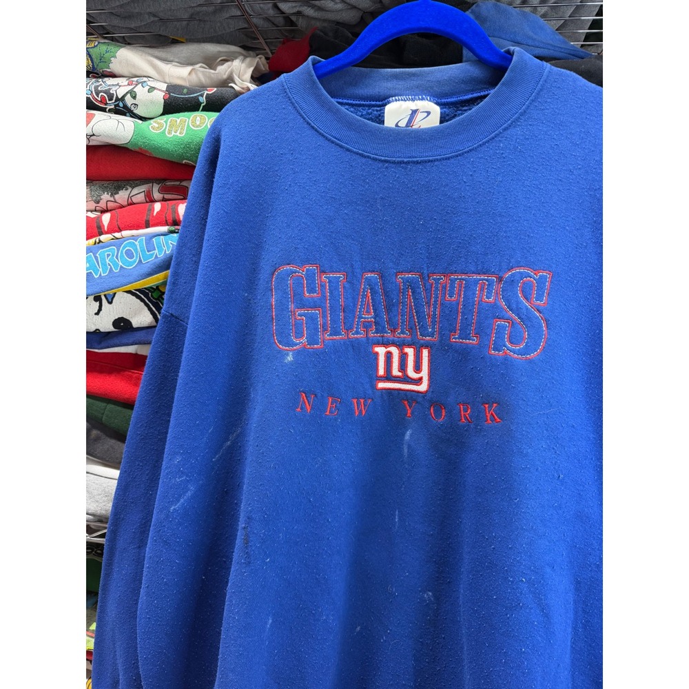 Vintage Logo Athletic New York Giants Sweatshirt Mens 2XL Blue 90s NFL 6591